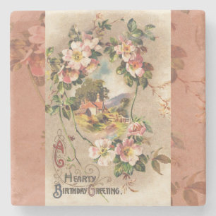 Dessous-de-verre En Pierre Carte d'anniversaire vintage