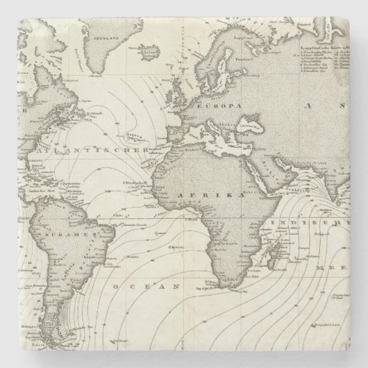 Dessous-de-verre En Pierre carte d'atlas de Marée-vague (Devant)