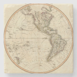 Dessous-de-verre En Pierre Carte de circulaire d'hémisphère de l'ouest