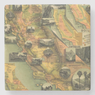 Dessous-de-verre En Pierre Carte de la Californie