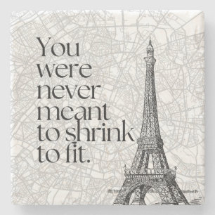 Dessous-de-verre En Pierre Carte de la rue de Paris et citation de la Tour Ei