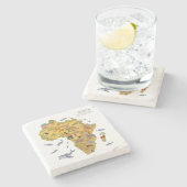 Dessous-de-verre En Pierre Carte de l'Afrique | Flora et faune (Côté)