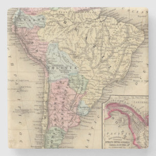 Dessous-de-verre En Pierre Carte de l'Amérique du Sud par Mitchell