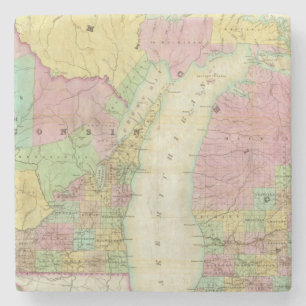 Dessous-de-verre En Pierre Carte de l'état du Michigan