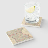 Dessous-de-verre En Pierre Carte de l'Iowa, Missouri par Mitchell (Côté)