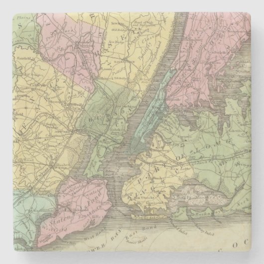 Dessous-de-verre En Pierre Carte de New York (Devant)