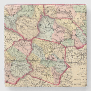 Dessous-de-verre En Pierre Carte de Winfield, la Virginie Occidentale