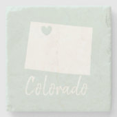 Dessous-de-verre En Pierre Carte d'état du Colorado (Devant)