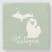 Dessous-de-verre En Pierre Carte d'état du Michigan (Devant)