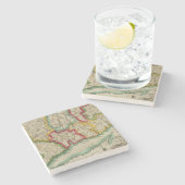 Dessous-de-verre En Pierre Carte du Connecticut (Côté)