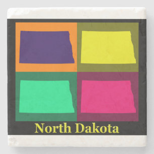 Dessous-de-verre En Pierre Carte du Dakota du Nord