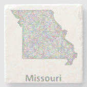 Dessous-de-verre En Pierre Carte du Missouri (Devant)