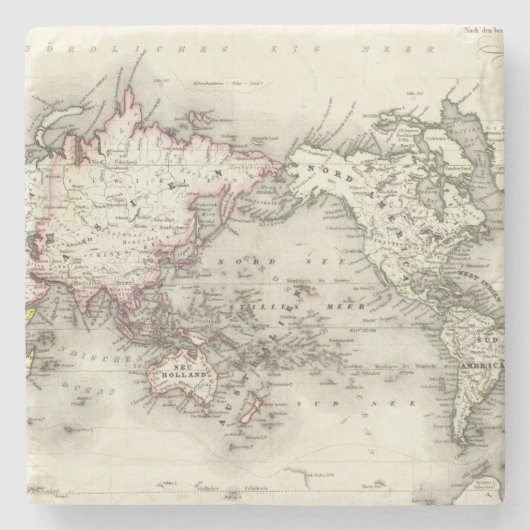 Dessous-de-verre En Pierre Carte du monde (Devant)