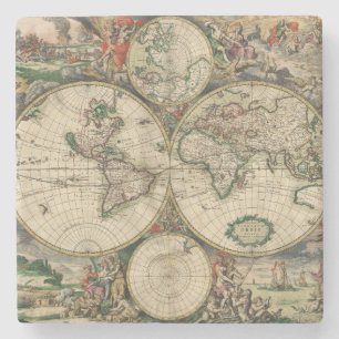 Dessous-de-verre En Pierre Carte du monde antique