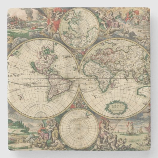Dessous-de-verre En Pierre Carte du monde antique (Devant)