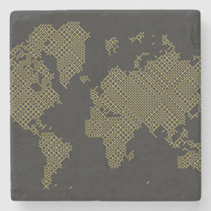 Dessous-de-verre En Pierre Carte du monde de Digitals