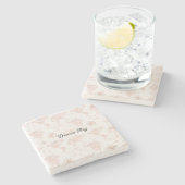 Dessous-de-verre En Pierre Carte du monde rose (Côté)