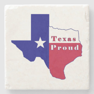 Dessous-de-verre En Pierre Carte du Texas Proud