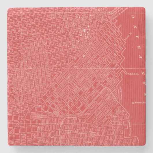 Dessous-de-verre En Pierre Carte graphique de San Francisco (Devant)