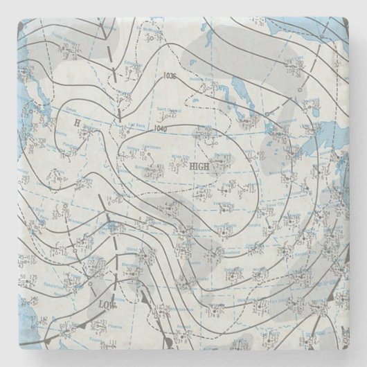 Dessous-de-verre En Pierre Carte météorologique nationale (Devant)