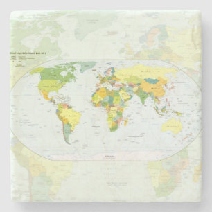 Dessous-de-verre En Pierre Carte mondiale Globe Pays Atlas