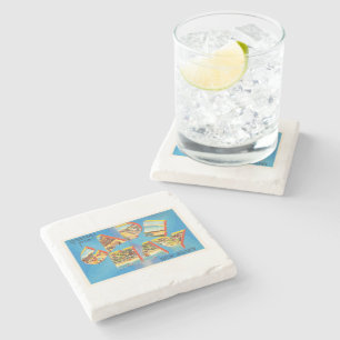 Dessous-de-verre En Pierre Carte postale de Vintage voyage du New Jersey NJ