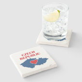 Dessous-de-verre En Pierre Carte République tchèque (Côté)