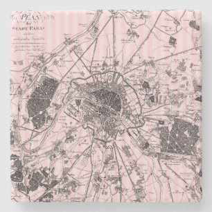 Dessous-de-verre En Pierre Carte rose de Paris
