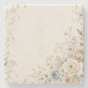 Dessous-de-verre En Pierre Carton d'invitation de mariage aux détails floraux