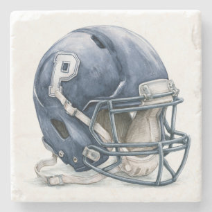 Dessous-de-verre En Pierre Casque de football vintage aquarelle
