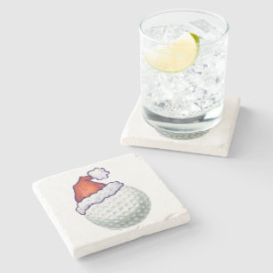 Dessous-de-verre En Pierre Casquettes de Noël à la balle de golf