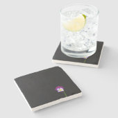 Dessous-de-verre En Pierre Castère de fleurs de violet (Côté)
