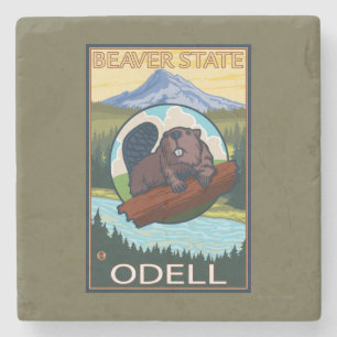 Dessous-de-verre En Pierre Castor et capot de Mt. - Odell, Orégon
