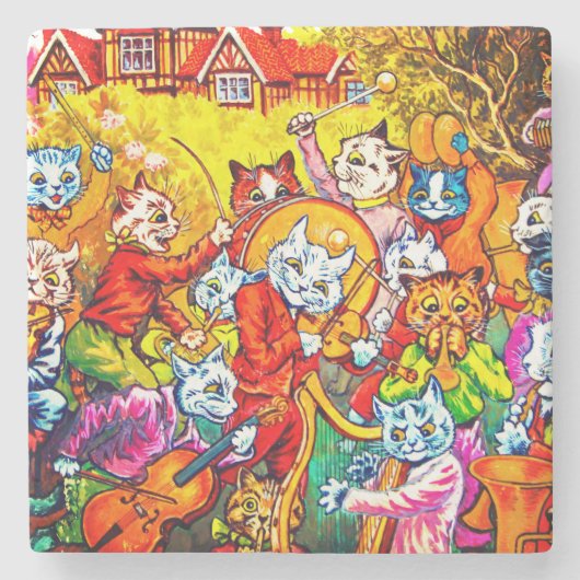 Dessous-de-verre En Pierre Cat Musical Band (Devant)