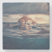 Dessous-de-verre En Pierre Cat Nap Dream ou cauchemar (Devant)