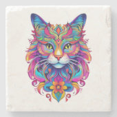 Dessous-de-verre En Pierre Cat vectoriel (Devant)