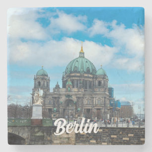 Dessous-de-verre En Pierre Cathédrale de Berlin et tour de télévision à Berli