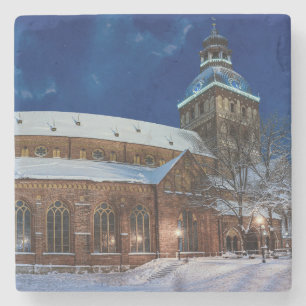 Dessous-de-verre En Pierre Cathédrale de Dôme sur Dome carré à Riga, Lettonie