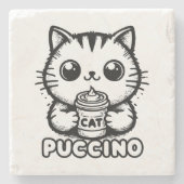 Dessous-de-verre En Pierre Catpuccino 1 (Devant)