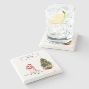 Dessous-de-verre En Pierre Cavalier King Charles Spaniel Funny Christmas Chie