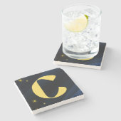 Dessous-de-verre En Pierre Celestial Midnight Gold Monogram (Côté)