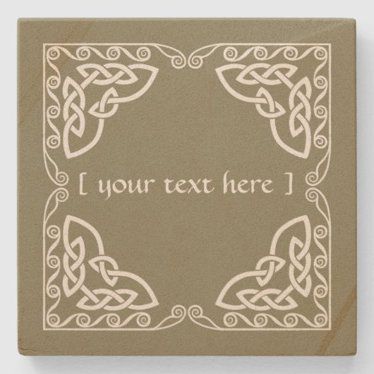 Dessous-de-verre En Pierre Celtic Knot Tribal Design Version claire de la fro (Devant)