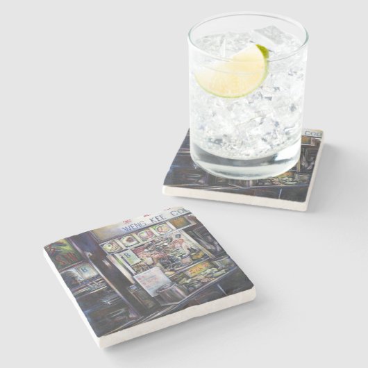 Dessous-de-verre En Pierre Cenosillicaphia, Singapour (Côté)