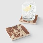 Dessous-de-verre En Pierre Céramique noire Brown Western Cream (Côté)