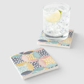 Dessous-de-verre En Pierre Cercles géométriques aquarelle (Côté)