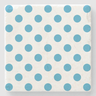 Dessous-de-verre En Pierre Cercles Pois bleu paon