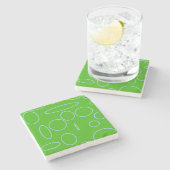 Dessous-de-verre En Pierre Cercles verts (Côté)