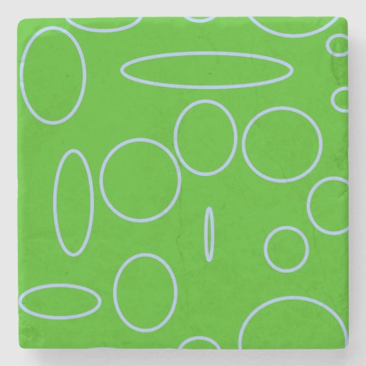 Dessous-de-verre En Pierre Cercles verts (Devant)