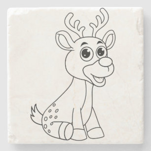 Dessous-de-verre En Pierre Cerf Animal Fawn Baby Young Animal Cute Carte post