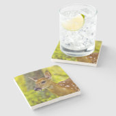 Dessous-de-verre En Pierre Cerf blanc fauché à Whitefish, Montana, USA (Côté)